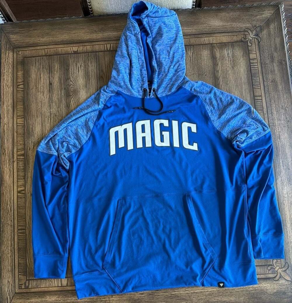 Fanatics Orlando Magic NBA Blue Raglan Pullover Hoodie Size 2XL